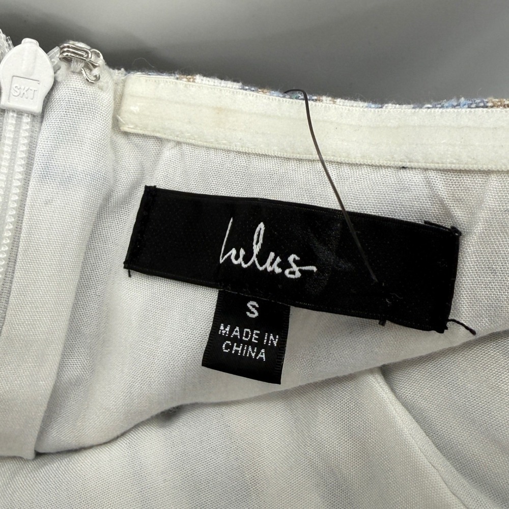 Lulus Striped Strapless Wide Leg Jumpsuit Tie Waist Linen Blend Small Prep Chic - Picture 4 of 12